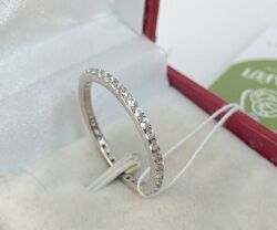 Новое родированое серебряное кольцо куб. цирконий серебро 925 пробы 