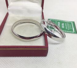 Новые родированые серебряные серьги кольца Серебро 925 пробы