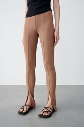 Трикотажные брендовые высокой посадки женские брюки