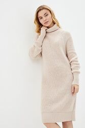 Демисезонное, вязаное платье-свитер one size с длинным рукавом