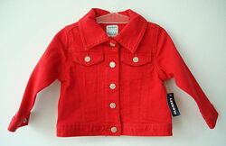 Дитяча червона джинсова куртка дівчинці 12-24міс 77-85см 2р 92см Old Navy