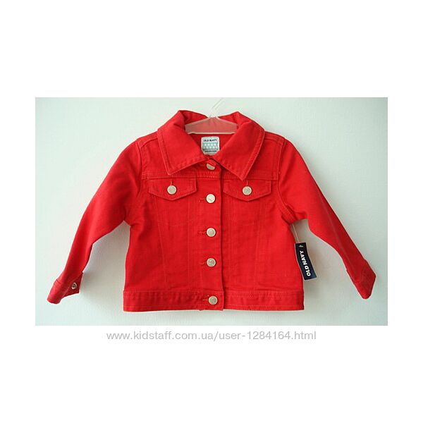 Дитяча червона джинсова куртка дівчинці 12-24міс 77-85см 2р 92см Old Navy