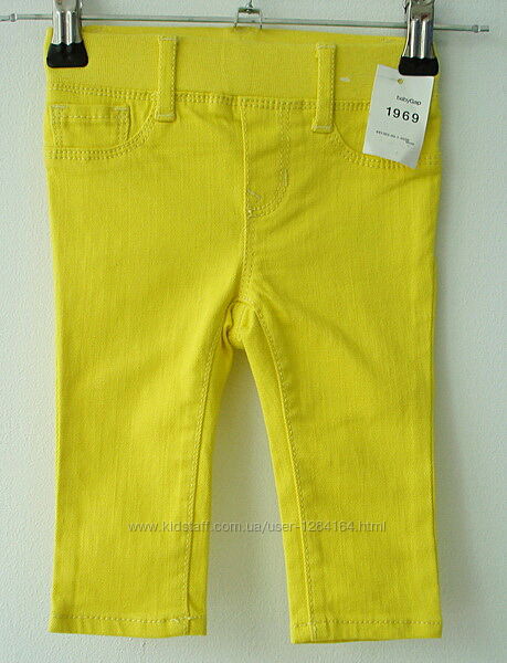 Легінси штани жовті дівчинці дитячі 3-6міс 64см GAP/Желтые детские штаны