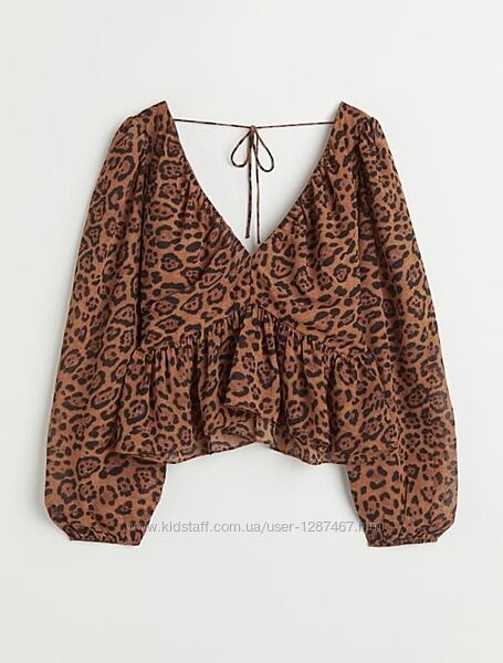 Класна блуза з відкритою спинкою у леопардовий принт від бренду hm