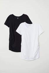 Базова футболка для вагітних у білому кольорі від бренду hm
