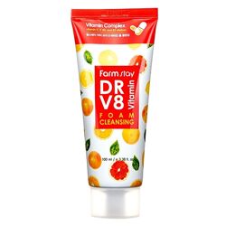 Пенка для умывания с витаминами farmstay dr-v8 vitamin foam cleansing