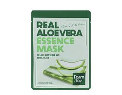 Увлажняющая тканевая маска для лица с алоэ farmstay real aloe vera essence 