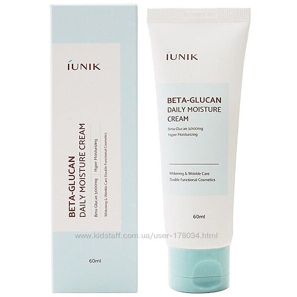 Крем с бета-глюканом IUNIK Beta Glucan Daily Moisture Cream, 60 мл.