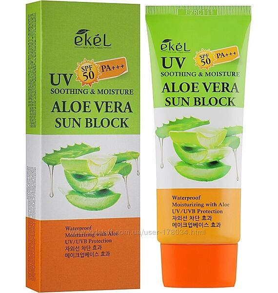 Крем солнцезащитный с алое Ekel Soothing And Moisture Aloe Vera Sun Block 