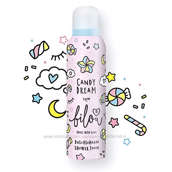Воздушная пузырчатая пенка для душа с ароматом сладких конфет BILOU Candy 