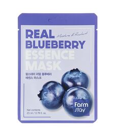  Тканевая маска для лица с экстрактом черники FarmStay Real Blueberry Essen