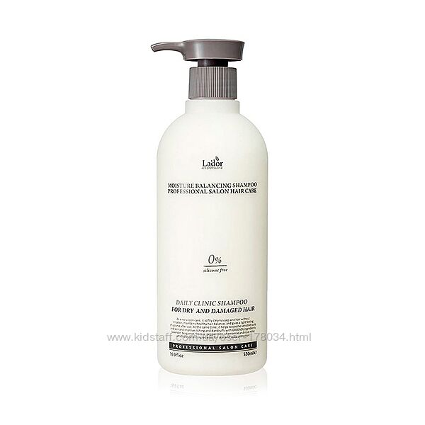 Увлажняющий шампунь без силиконов Lador Moisture Balancing Shampoo, 530 мл.
