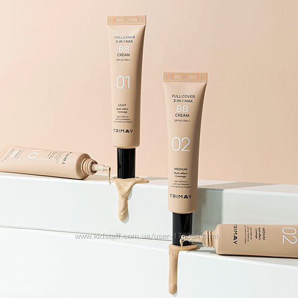 Легкий BB-крем 21 тон Trimay Full Cover 3-in-1 Max BB Cream SPF40 PA