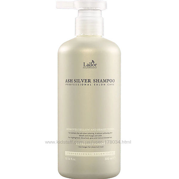  Шампунь для нейтрализации желтых оттенков волос Lador Ash Silver Shampoo 