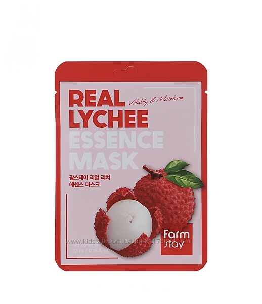 Тканевая маска для лица с лица FARMSTAY REAL LYCHEE ESSENCE MASK 30 мл