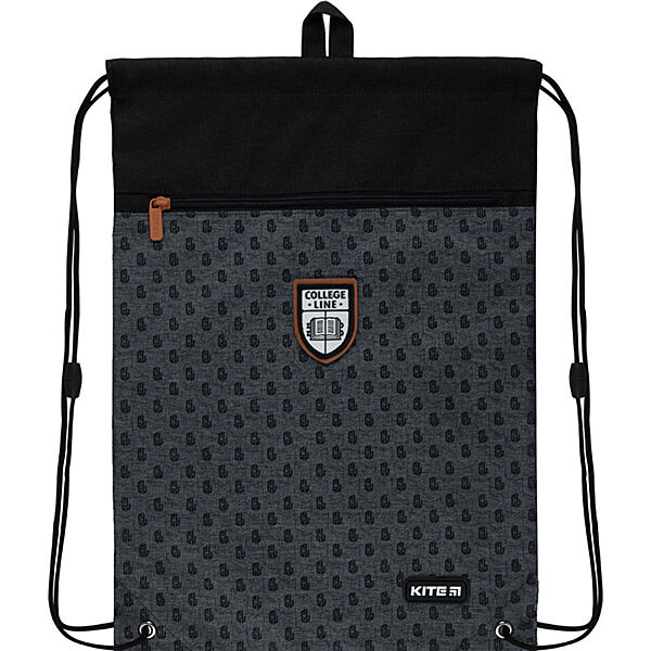 Сумка для обуви с карманом Kite Education College Line boy K22-601M-2  112 г  46x33 см  серый