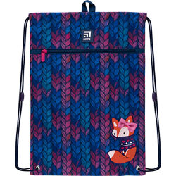 Сумка для обуви с карманом Kite Education Fox K22-601M-7  112 г  46x33 см  синий