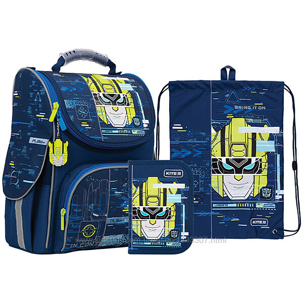 Школьный набор рюкзак  пенал  сумка Kite Transformers TF22-501S