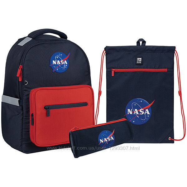 Школьный набор рюкзак  пенал  сумка Kite NASA NS22-770M   синий