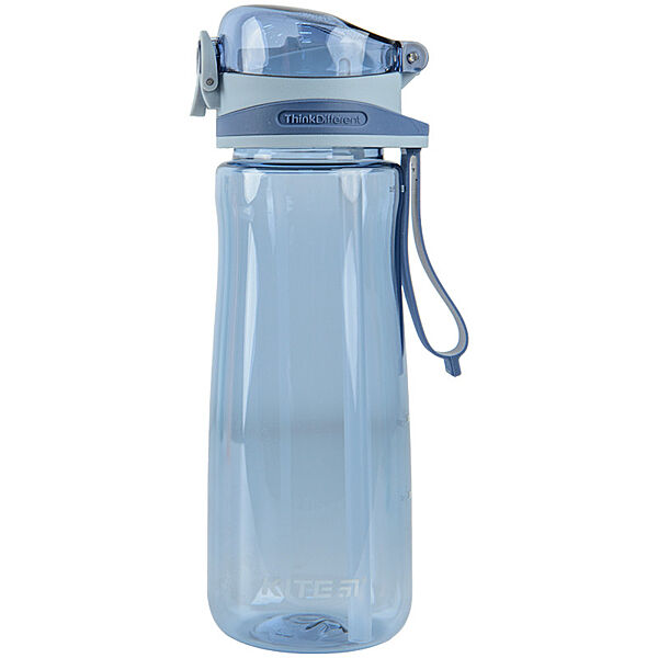 Бутылочка для воды с трубочкой Kite K22-419-02, 600 мл, голубая