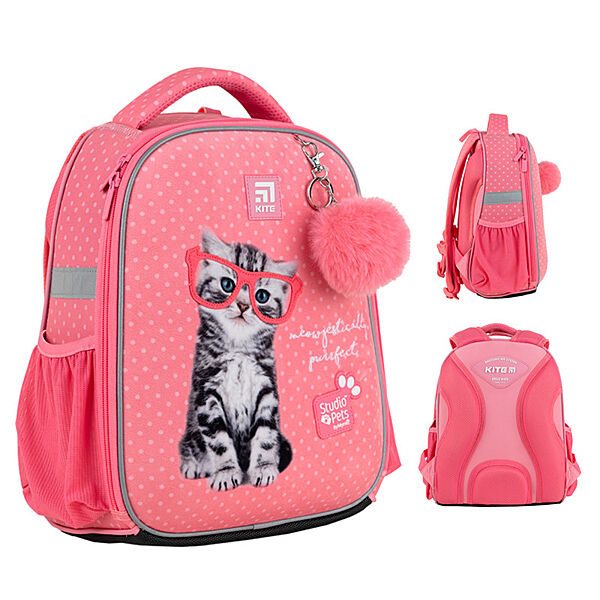 Рюкзак шкільний каркасний Kite Studio Pets SP24-555S-2  35x26x13 см  822 г  рожевий