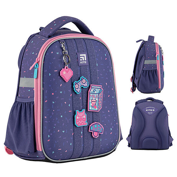 Рюкзак шкільний каркасний Kite Pixel Love K24-555S-3 35x26x13 см 876 г фіолетовий