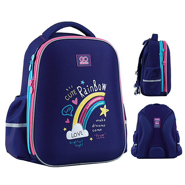 Рюкзак GoPack напівкаркасний Cute Rainbow GO24-165M-1  38x28x13  синій