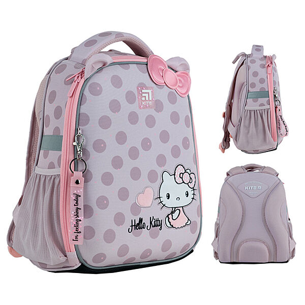 Рюкзак шкільний каркасний Kite Hello Kitty HK24-555S 35x26x13.5 см бежевий