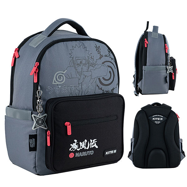 Рюкзак шкільний Kite Naruto NR24-770M 39х29х14.5 см сірий