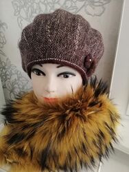 Красивый теплый берет Качество Премиум Класса