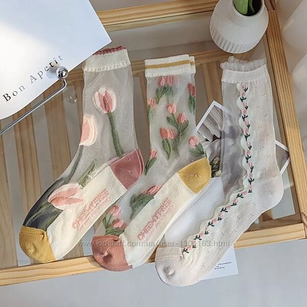 Шкарпетки з тюльпанами