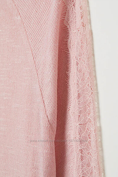 Кофтинка НМ жіноча м´якої в´язки, з мереживними вставками на рукавах, S