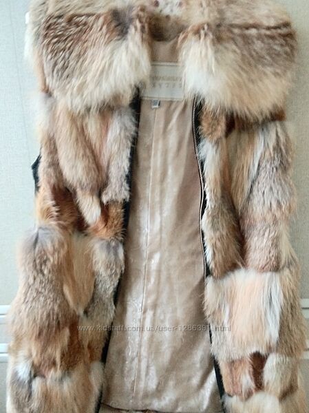Жилет натуральный мех лиса замш