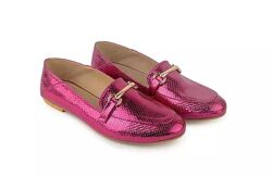 Туфли лоферы metallic loafers fuchsia By very