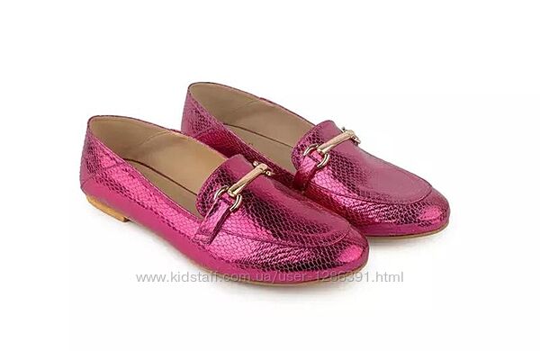 Туфли лоферы metallic loafers fuchsia By very