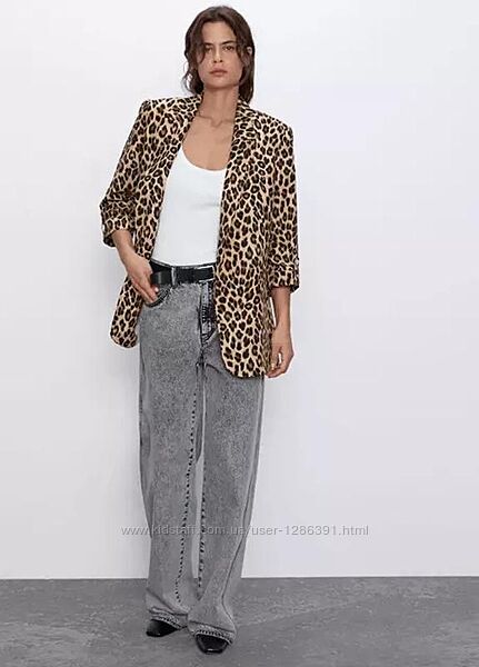 Пиджак коричневый принт леопард ONLY