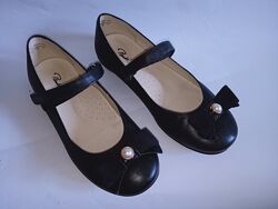 Шкіряні 21см чорні туфлі бартек для дівчинки