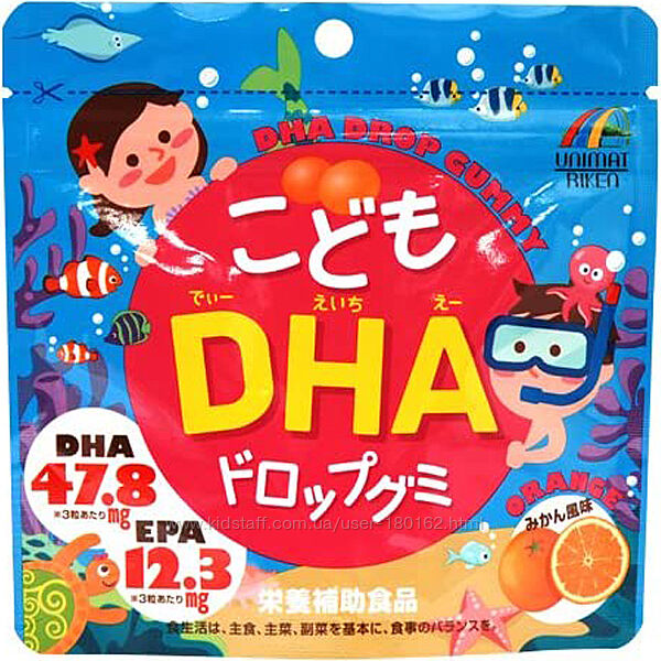 Омега 3 для детей DHA желейки витамины Unimat Riken DHA Япония