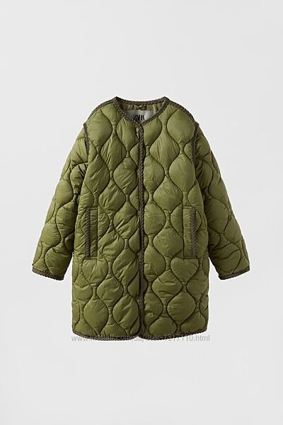 Стеганное пальто Zara, удлинёное пальто для девочки 11/12 лет Zara