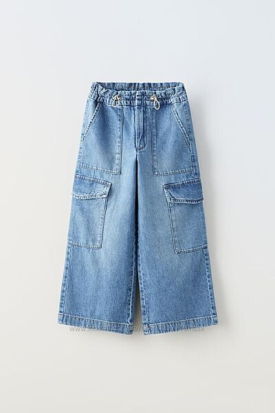 Джинсы карго Zara широкі джинси Zara штани карго, штани з накладними