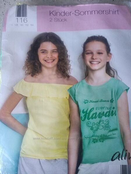 Набор футболок для девочки аlive, германия, р116