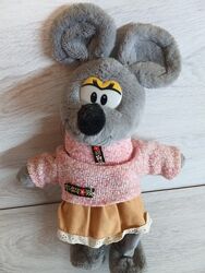 Кукла Мышь серая танцует играет музыка б&92у под ремонт