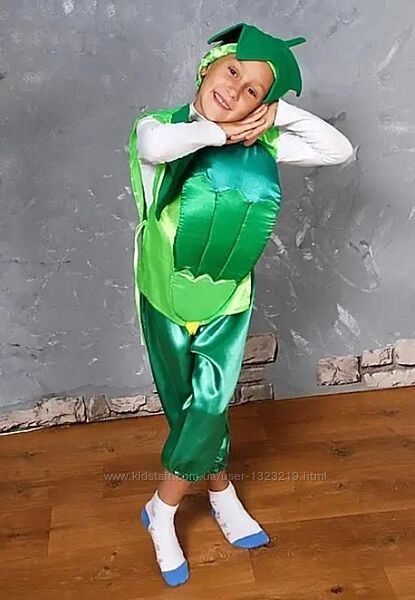 Детский карнавальный костюм Огурчика от 3 до 8 лет