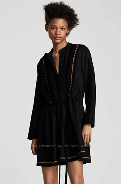 Легкое льняное платье Zara лен, из льна пог-50 см