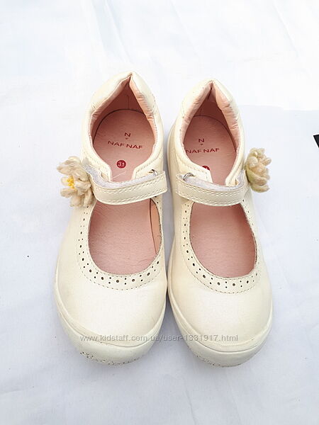 Шкіряні дитячі туфлі для дівчинки на ліпучках від Naf Naf&92Франція&92р.31