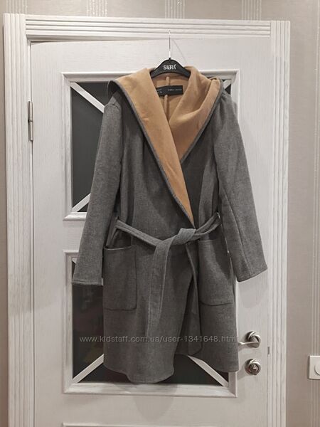 Кашемірове пальто пд пояс Zara, розмір L