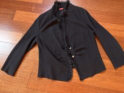 taifun кардиган кофта с мехом черная D 46, 52 размер на пуговицах