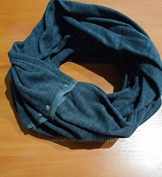 Большой тёплый трикотажный шарф снуд 2в1  унисекс