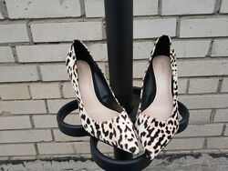 Женские туфли леопардовый принт Эффект меха испанского бренда Mango