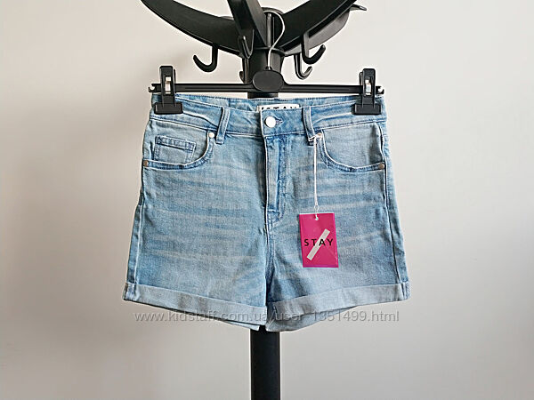 Женские короткие джинсовые  шорты  высокая талия Stay Швеция Оригинал